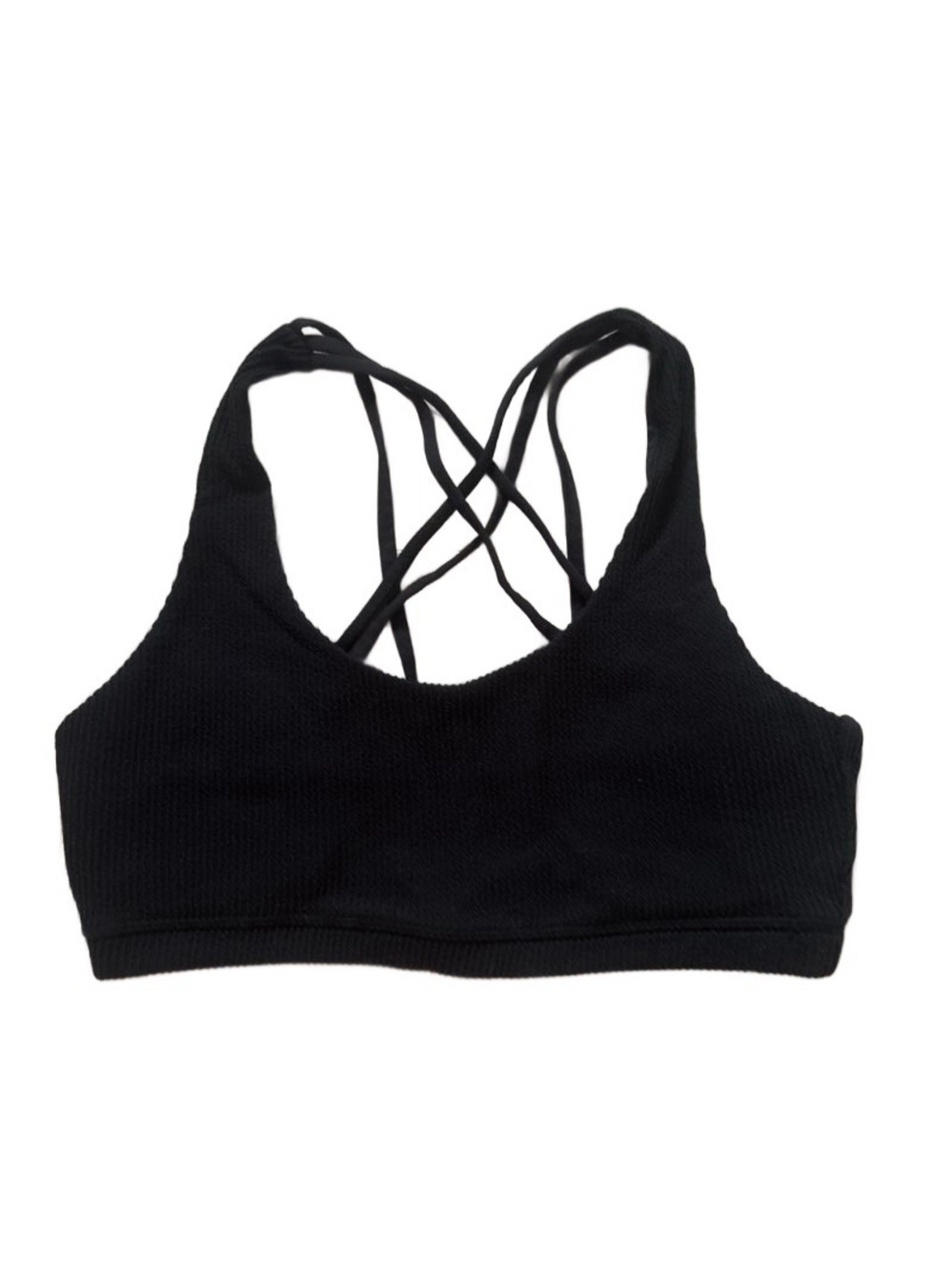 Women's Black Strappy Sports Bra